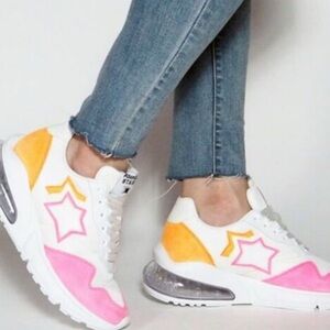 Atlantic Stars Lania White, Pink, and Orange Women's Sneakers sz 40 NIB